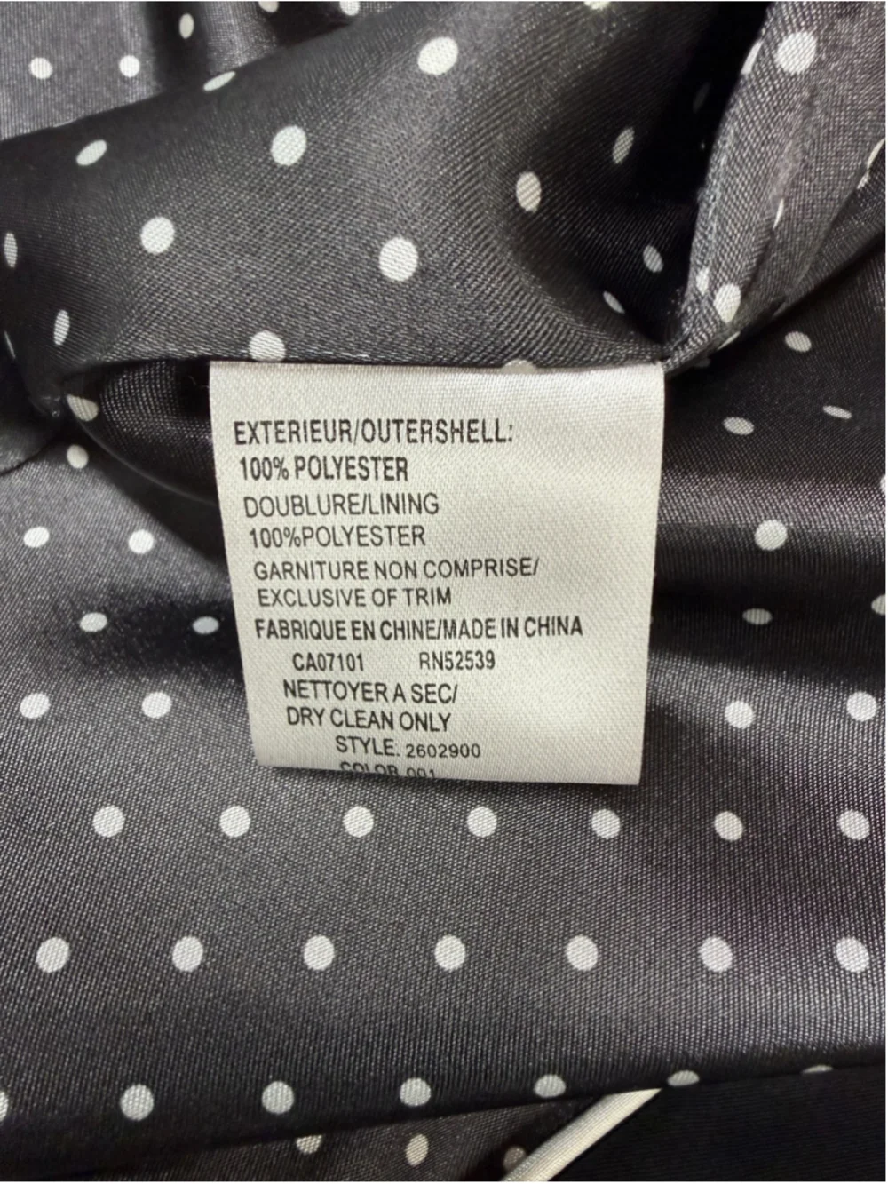 Women's Jones New York Black Blazer Jacket, Size 12, Polka Dot Lining